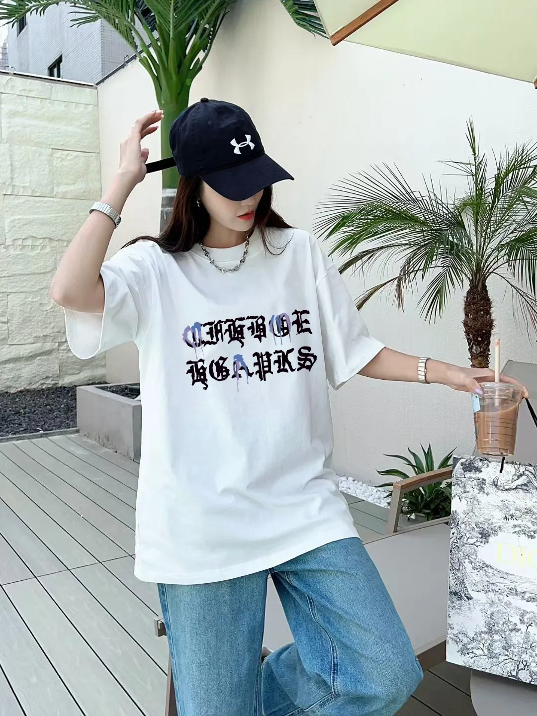 [CH ] 2026FW T LOGO Premium 26s Same Style ：Black White Purple Size：S M L XL 2XL